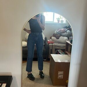 Agolde pinch waist Jeans medium wash cropped zip fly